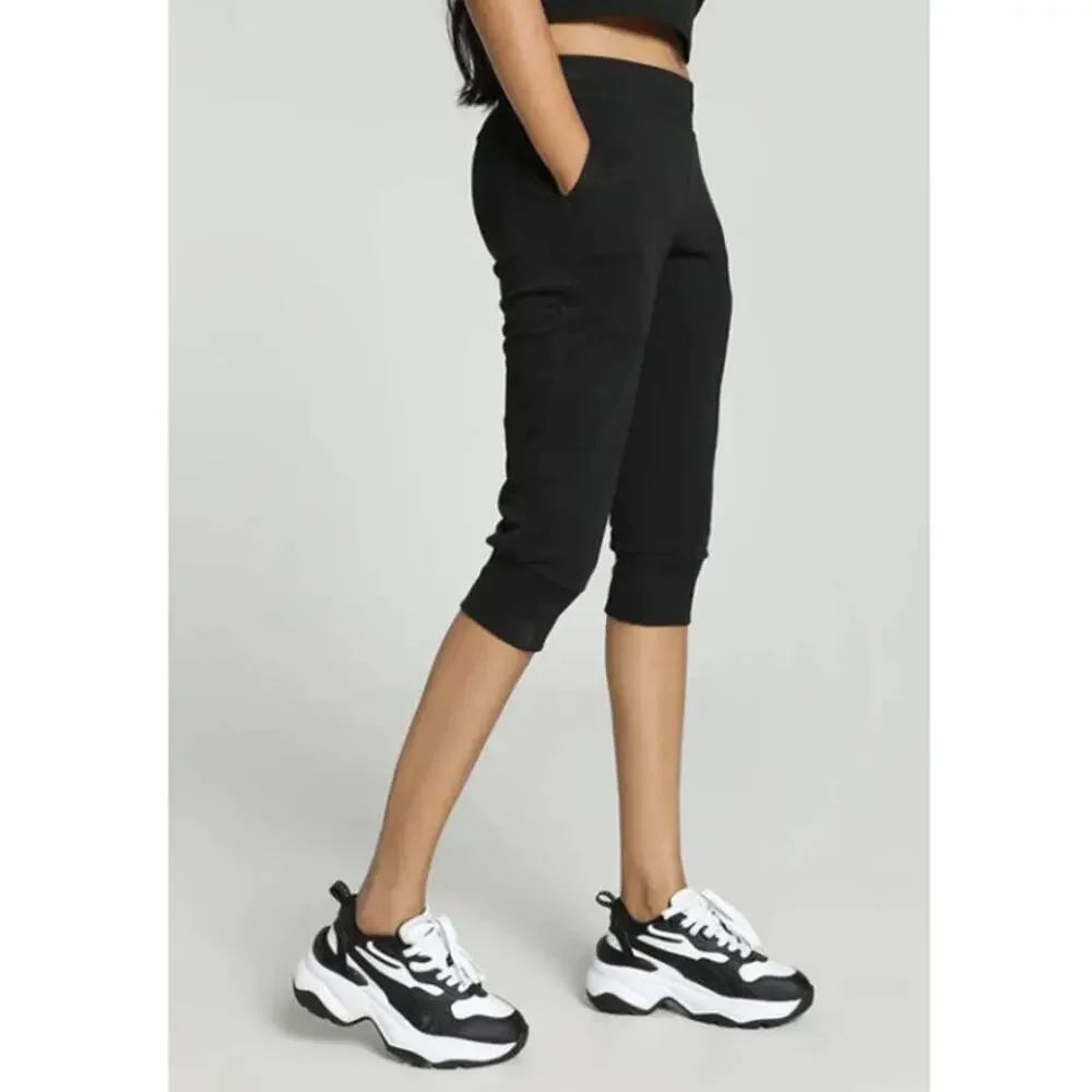 Puma Women's Black ESS Capri Regular Fit Sweatpants Size S - Picture 3 of 9
